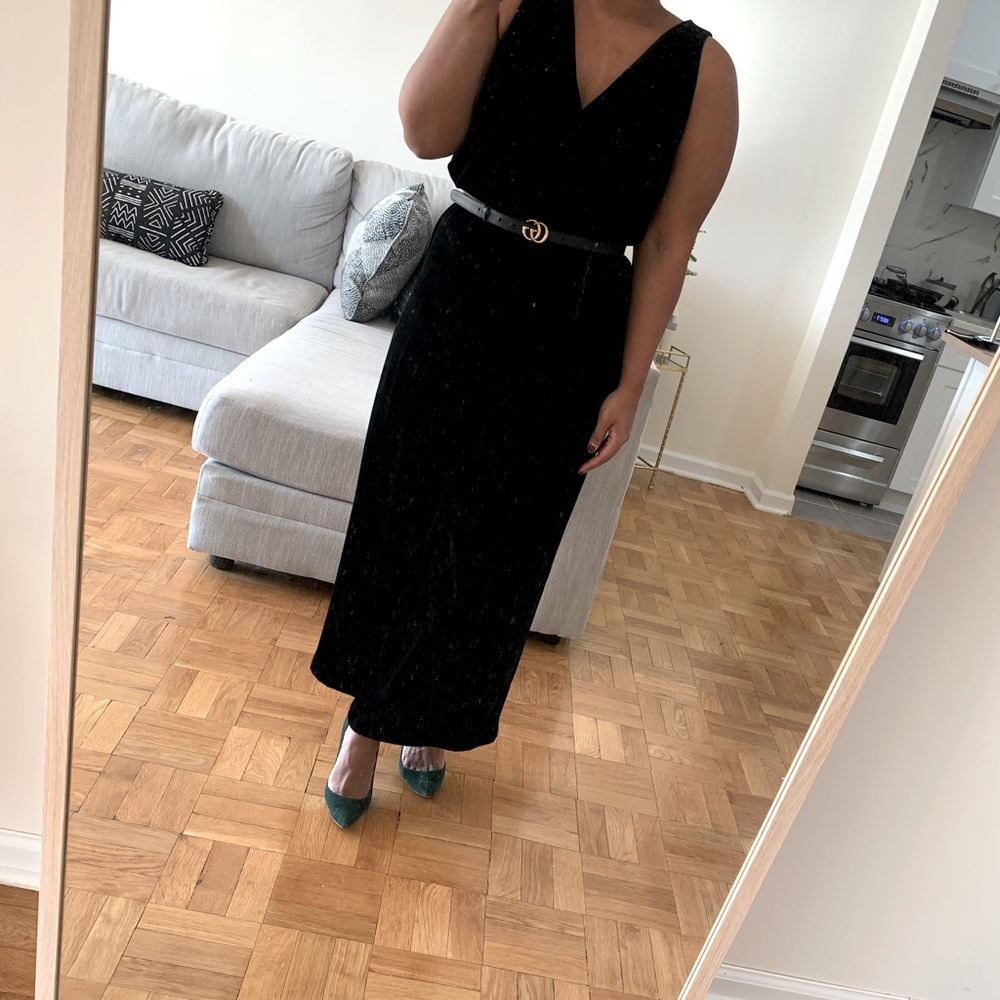 Hatch Black Velour Jumpsuit